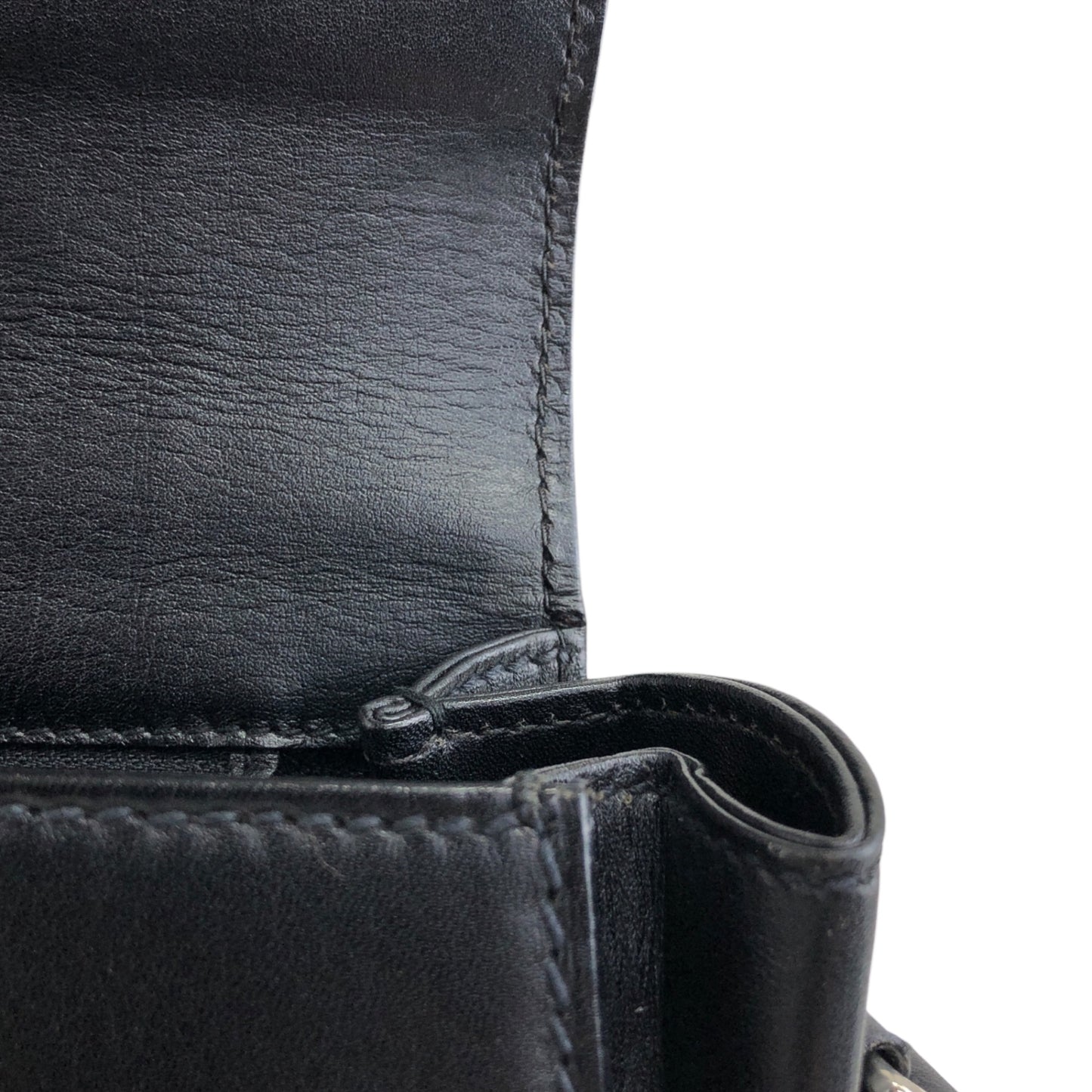 GUCCI Front Buckle Shoulder bag Black Vintage 6rzffs