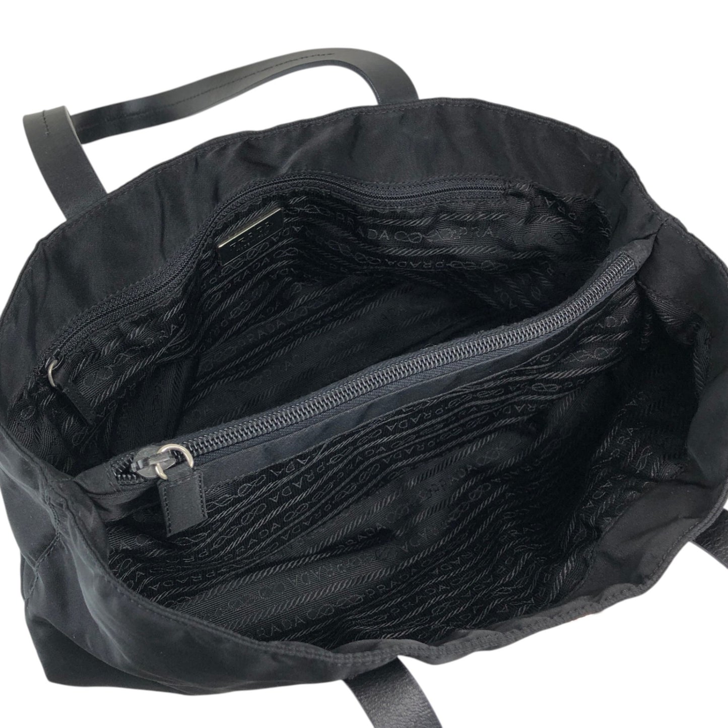 PRADA Tessuto Triangle Logo Totebag Black Vintage m6zub7