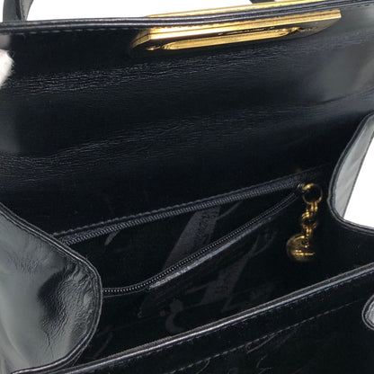 Salvatore Ferragamo Gancini Two-way Handbag Shoulder bag Black Vintage eddc85