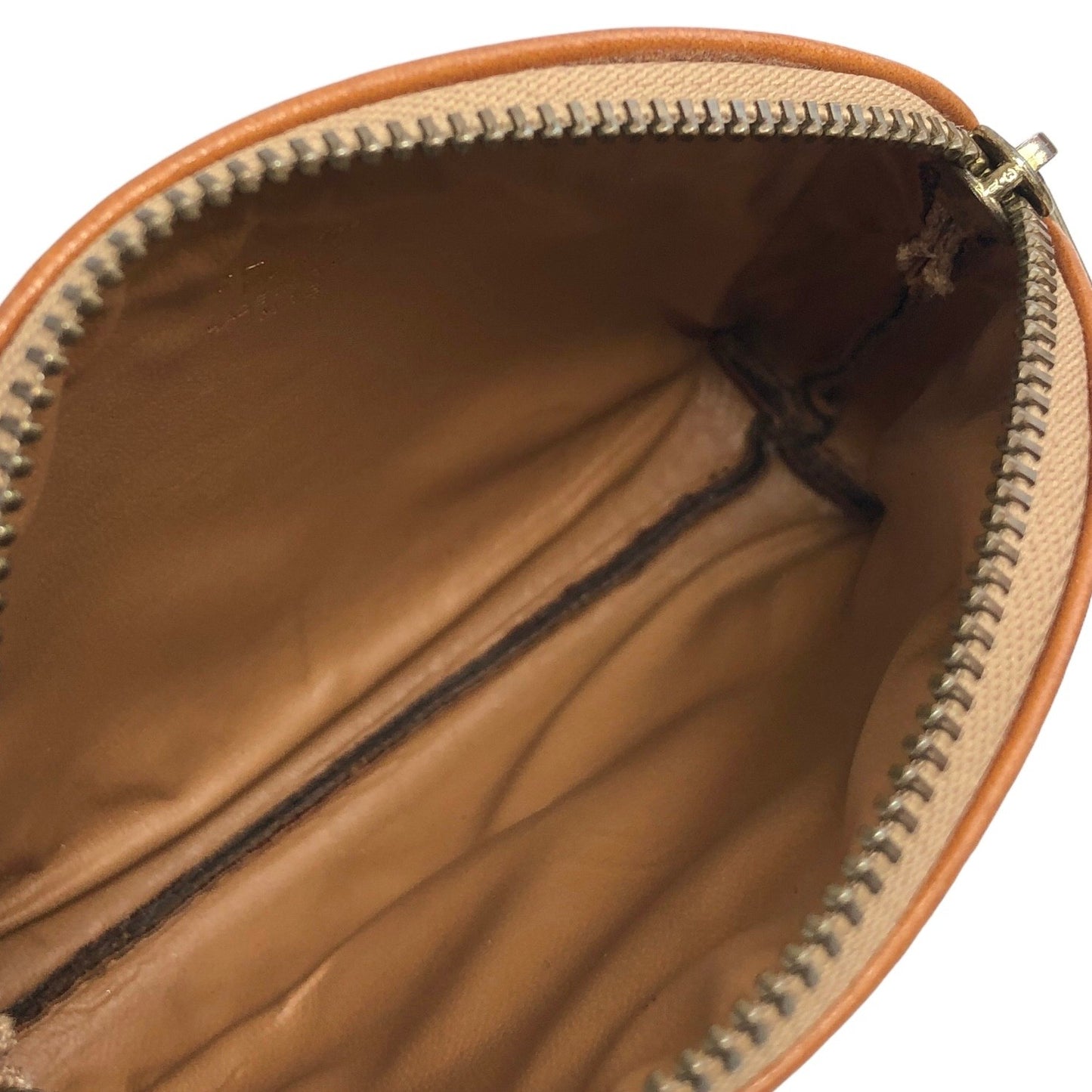 CELINE Macadam Blason  PVC Leather Pouch Brown Vintage  6yn7rb