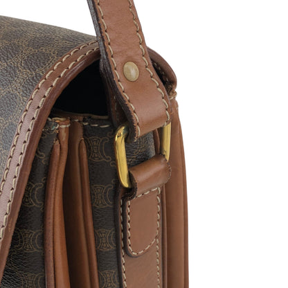 CELINE Macadam Horse Bit Shoulder bag Brown Vintage 3h7y8z