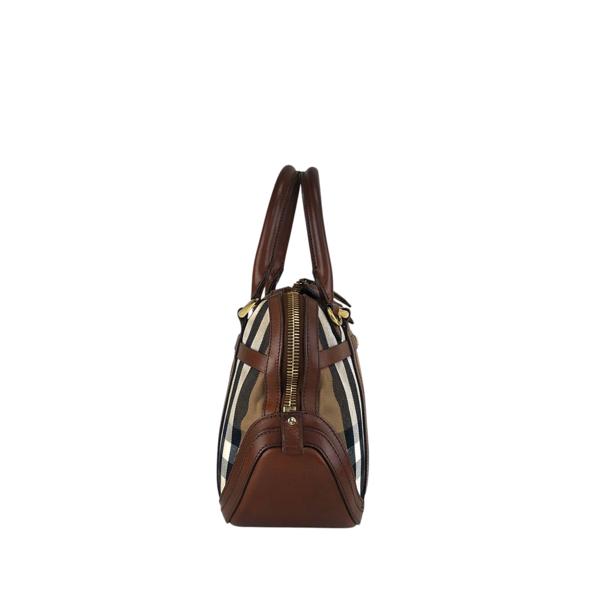 BURBERRY Check Two-way Handbag Shoulder bag Brown Vintage xuyjae