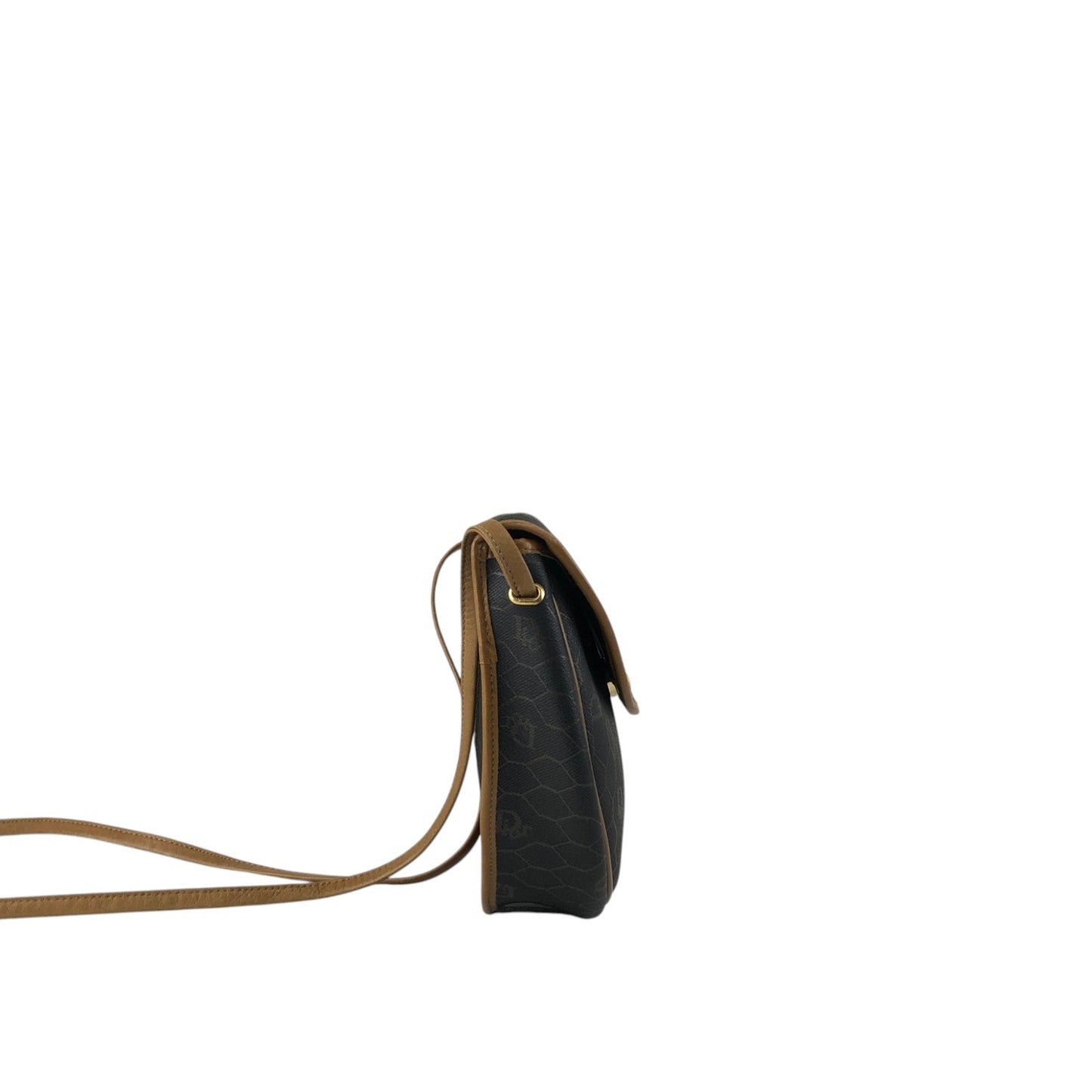 Christian Dior Honeycomb Pattern Logo Shoulder bag Black Vintage j8jdng