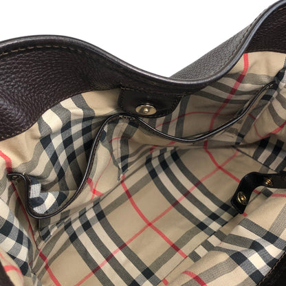 BURBERRY Logo Shoulder bag Hobobag Dark Brown Vintage czmhjj