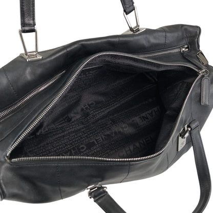 CHANEL Chocolate Bar Handbag Boston bag Black Vintage 6gabx8