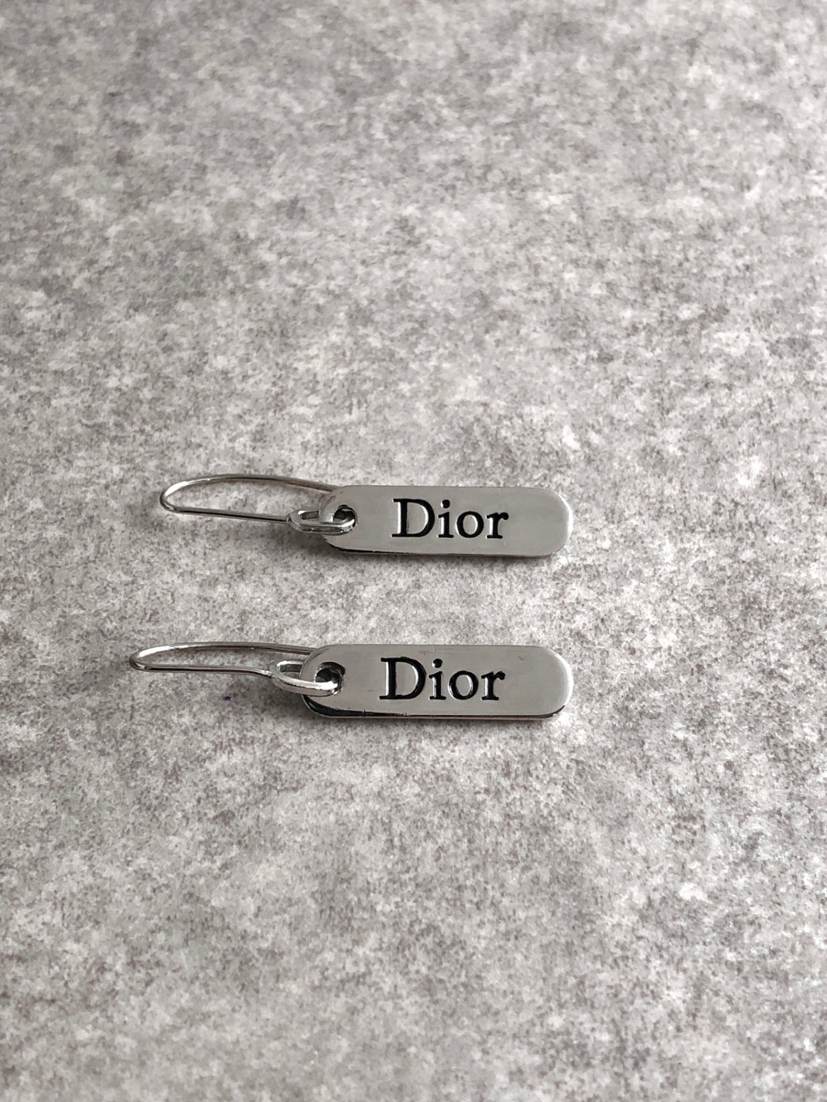 Christian Dior Logo Pierced Silver Vintage df243r