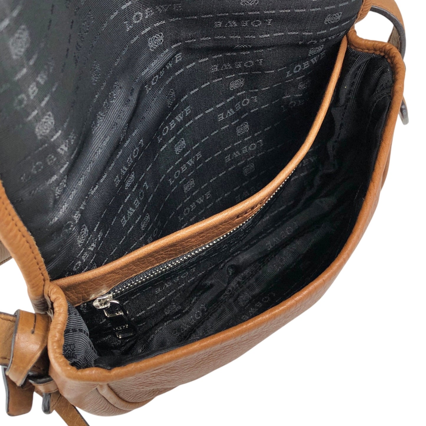 LOEWE Logo Embossed Crossbody Shoulder bag Brown Vintage w2swk6