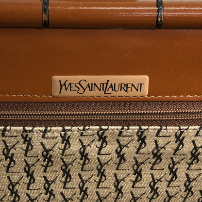 Yves Saint Laurent YSL Logo Cassandra Bias Stitch Clutch bag Brown Vintage i6mndi
