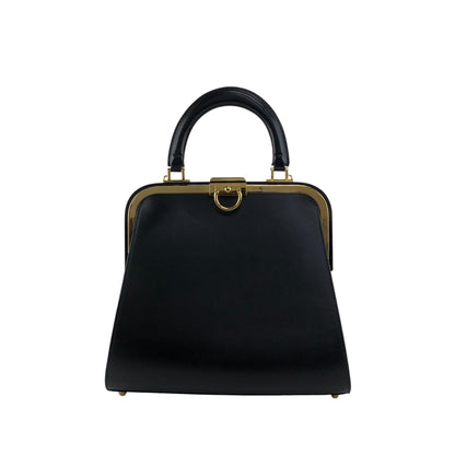 Christian Dior Metal Clasp Handbag Black Vintage istwjt