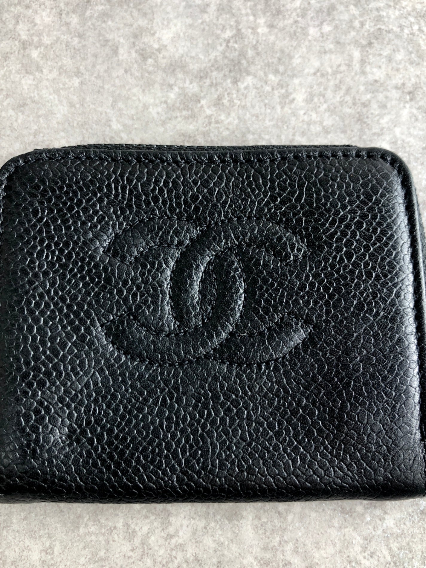 CHANEL Coco Mark Coin Purse Black Vintage 6kks8n