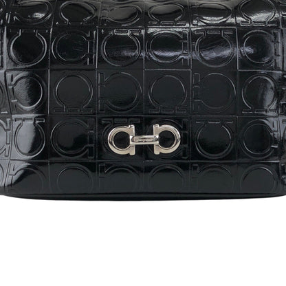 Salvatore Ferragamo Gancini Handbag Black Vintage 46khvf