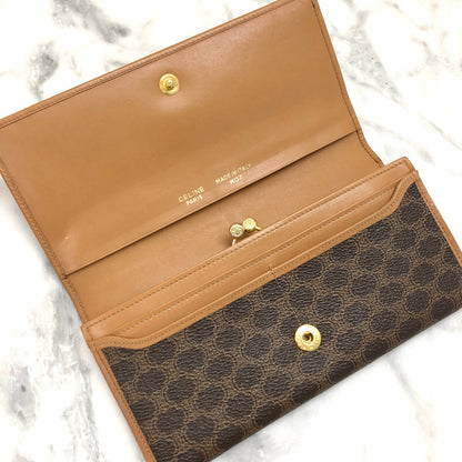 CELINE Macadam Triomphe PVC 皮革長皮夾 棕色 復古 7ej5dz
