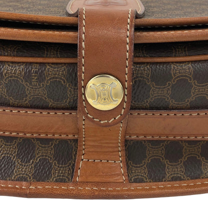 CELINE Macadam Blason Flap Shoulder bag Brown Vintage 2gysan