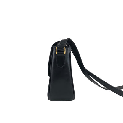 CELINE Horse Bit Shoulder bag Black Vintage h2xzmg