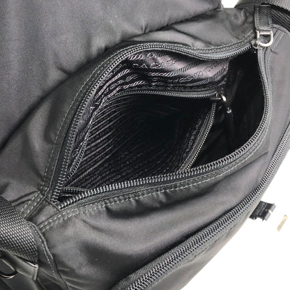 PRADA Triangle Logo Shoulder bag Black Vintage c3szxv