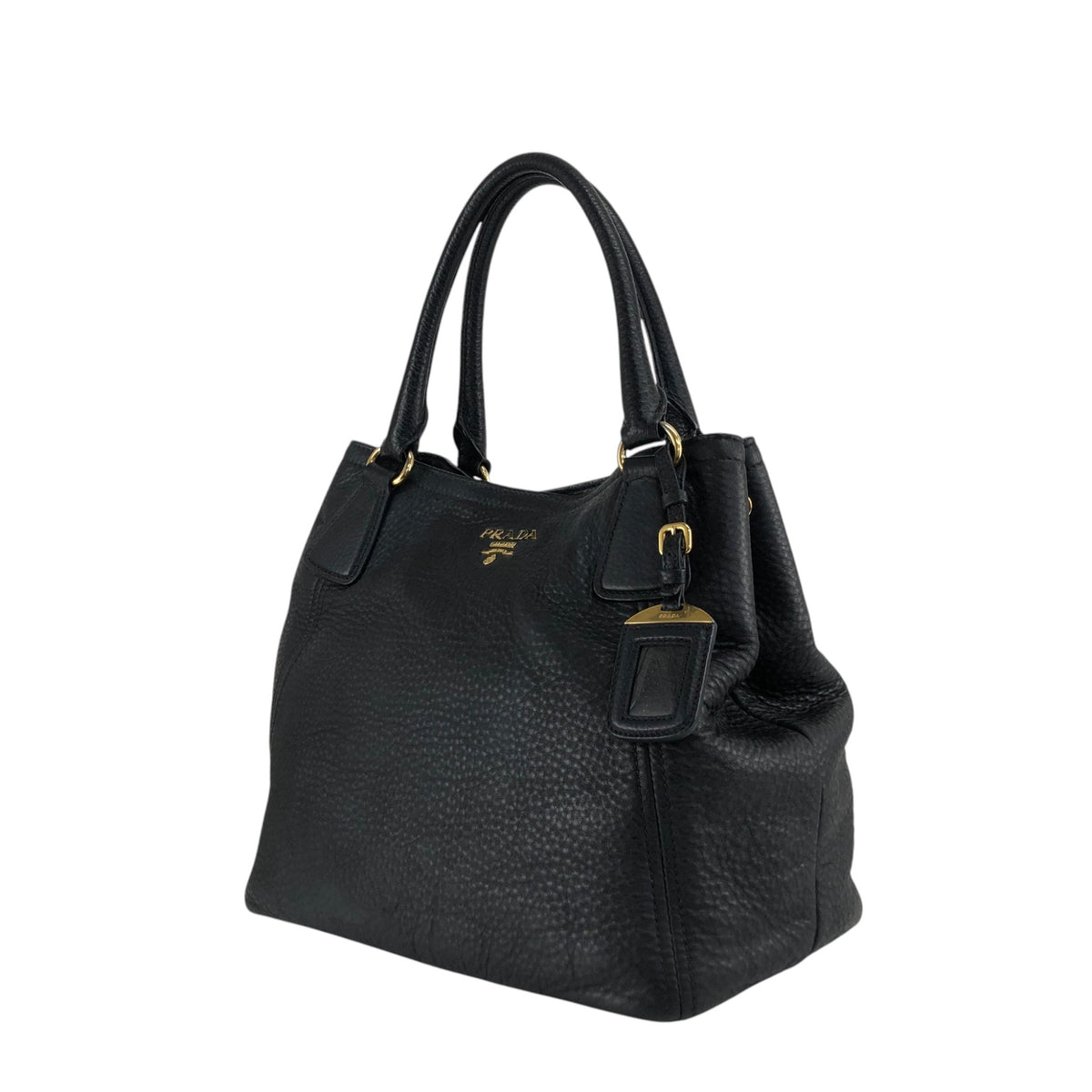 PRADA Logo Totebag Black Vintage fpj5iw