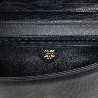 CELINE Circle Logo Shoulder bag Black Vintage bwix55