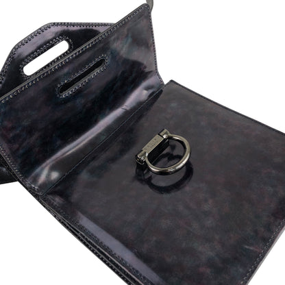 CELINE Gancini Double Flap Shoulder bag Purple Vintage m53hi7