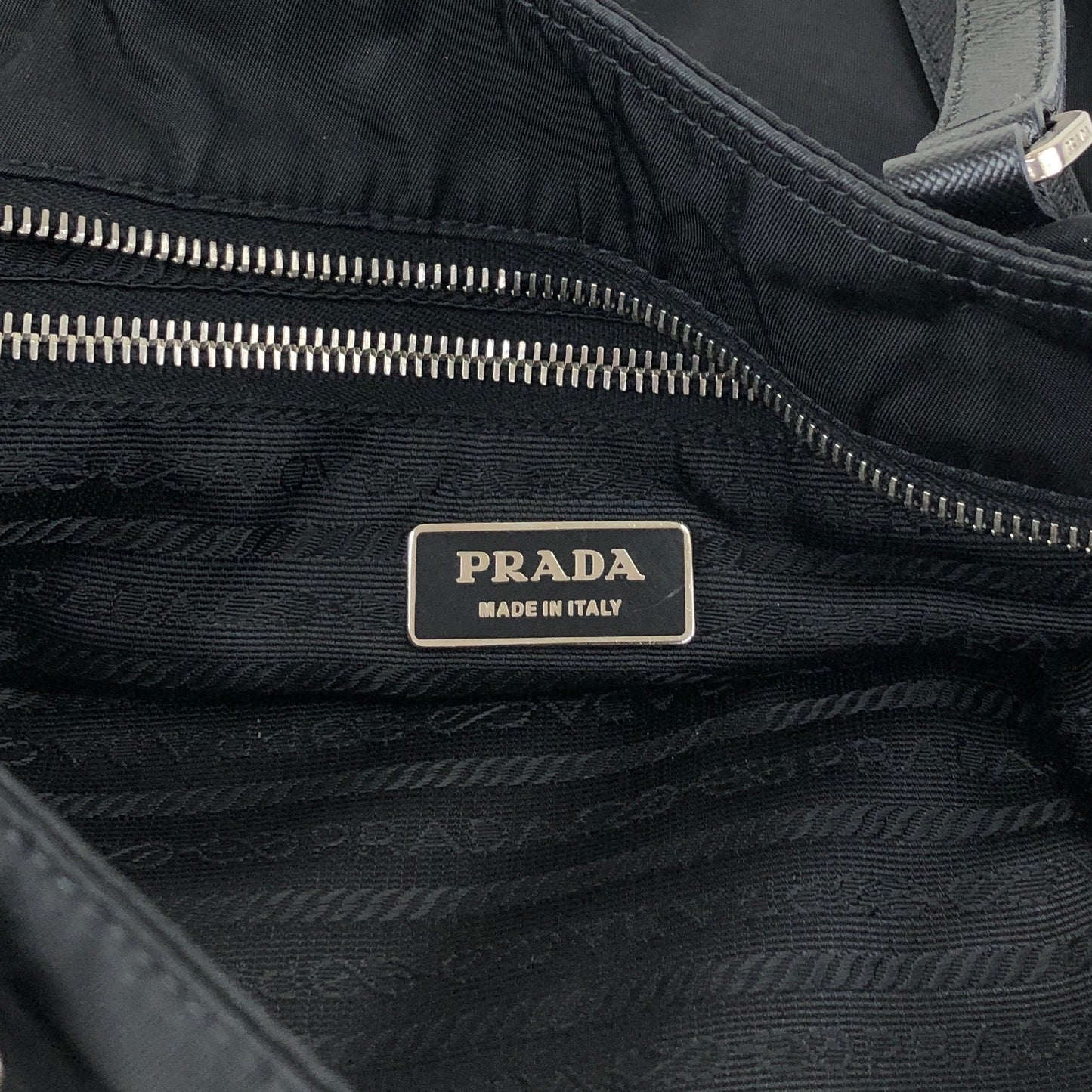 PRADA Tessuto Triangle Logo Totebag Black Vintage 8caxp5