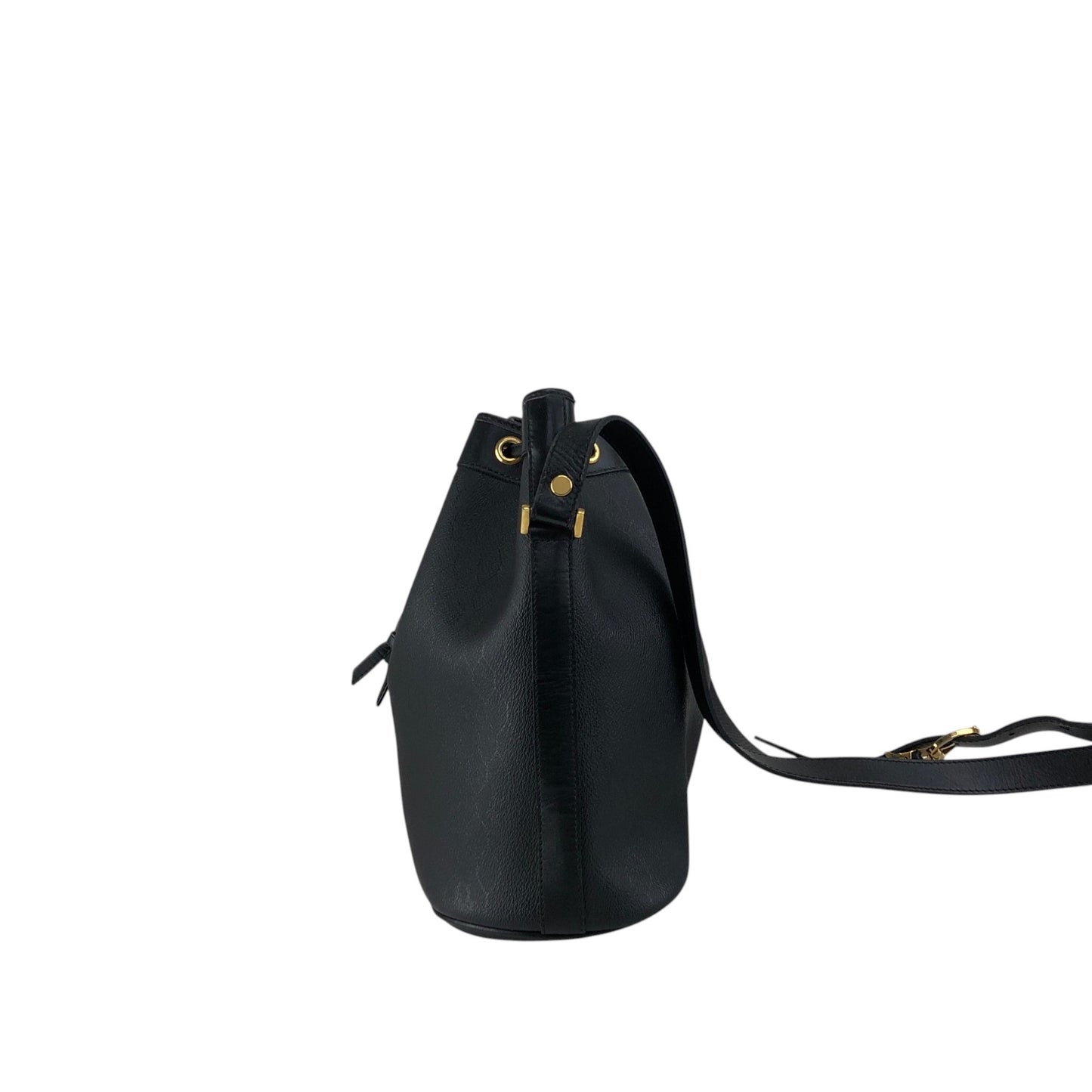 Christian Dior Logo Drawstring Shoulder bag Black Vintage amjphh