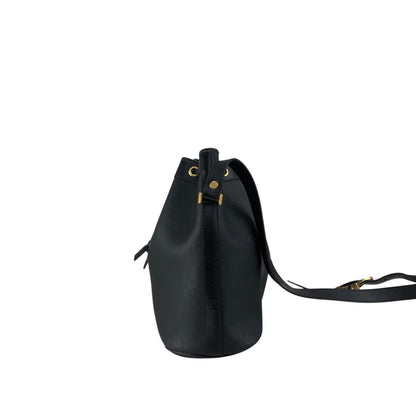 Christian Dior Logo Drawstring Shoulder bag Black Vintage amjphh