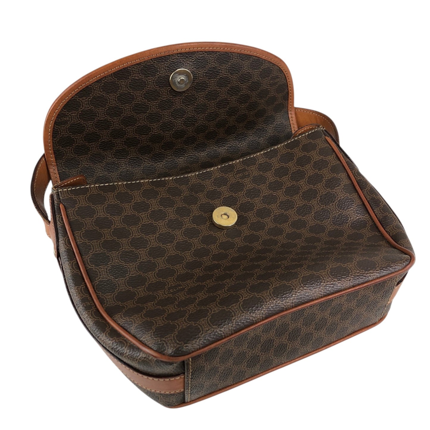 CELINE Macadam Blason Shoulder bag Brown Vintage ug57i6