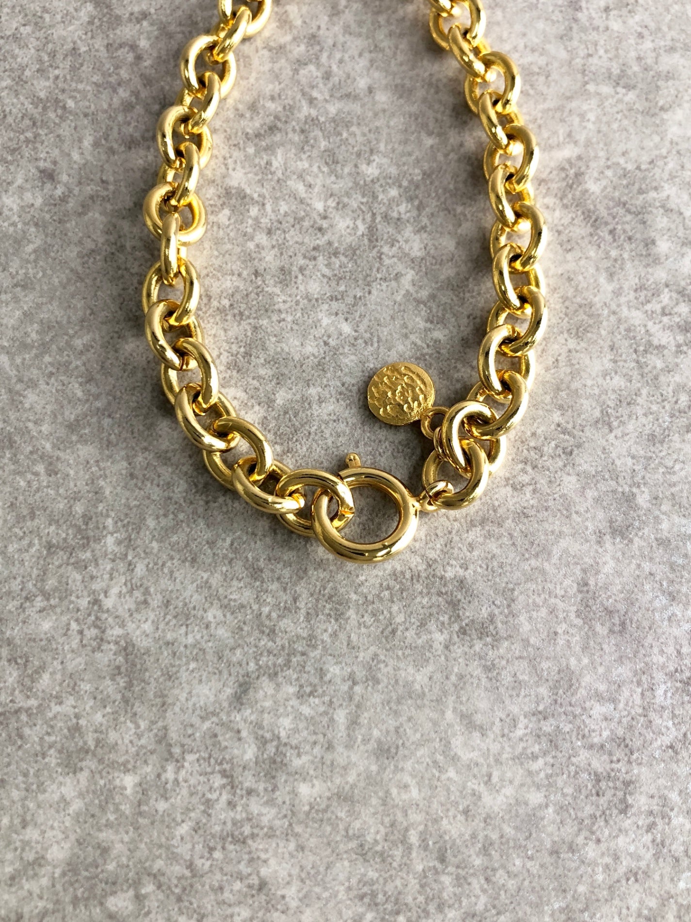 CELINE Circle Logo Bracelet Gold Vintage 4bcc7a