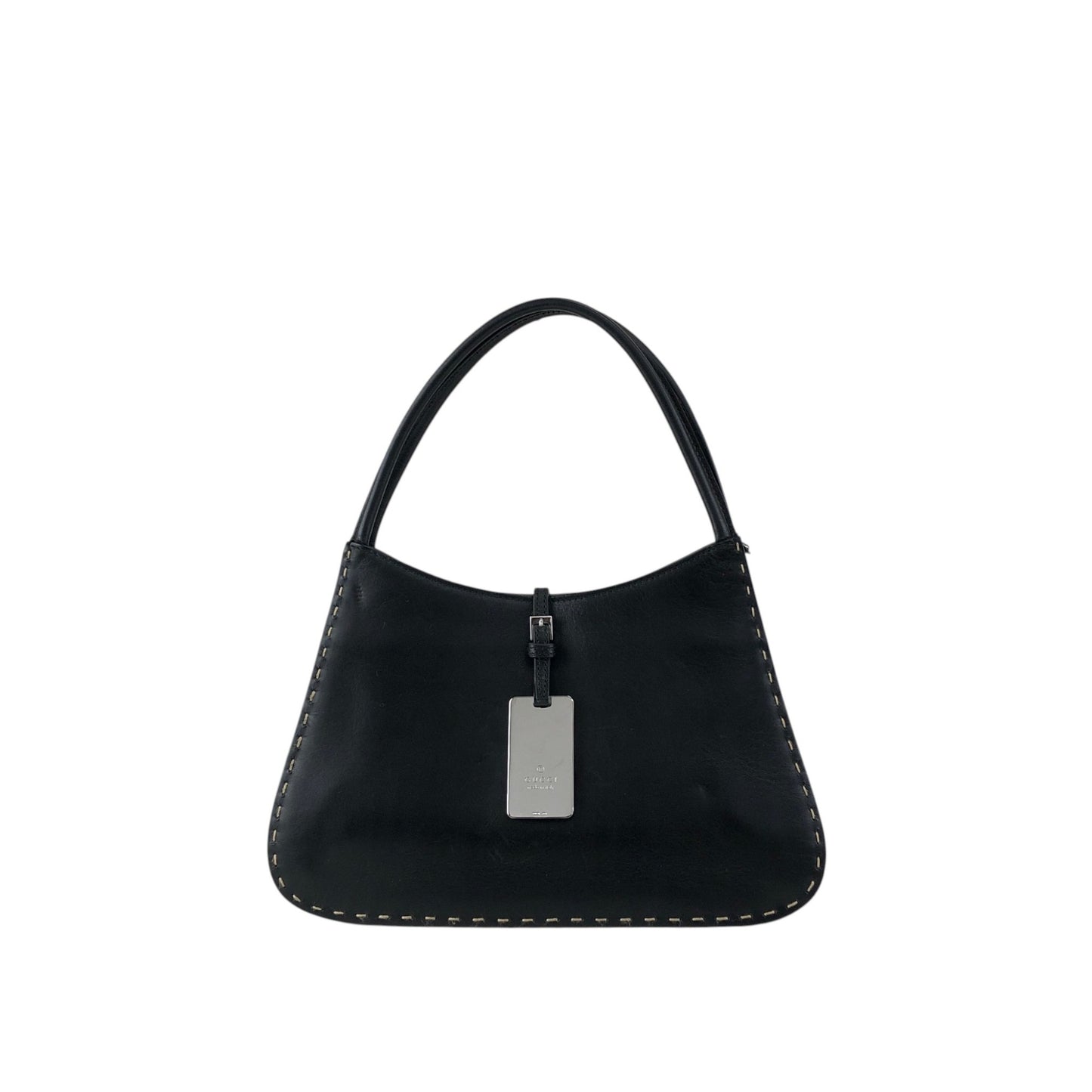 GUCCI Logo Shoulder bag Black Vintage 5yfah2