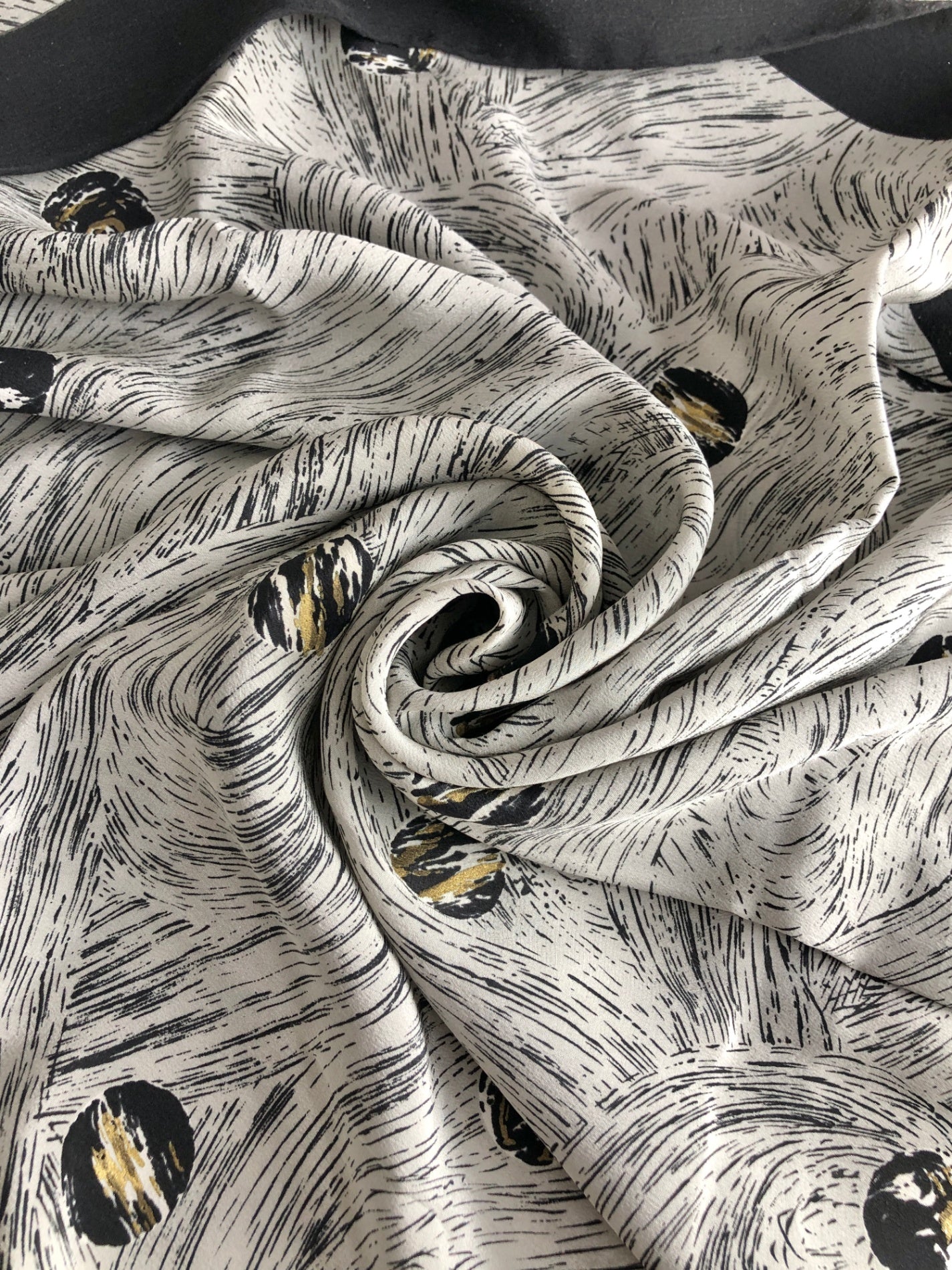 Christian Dior SILK Scarf White×Gray Vintage 47xbcu