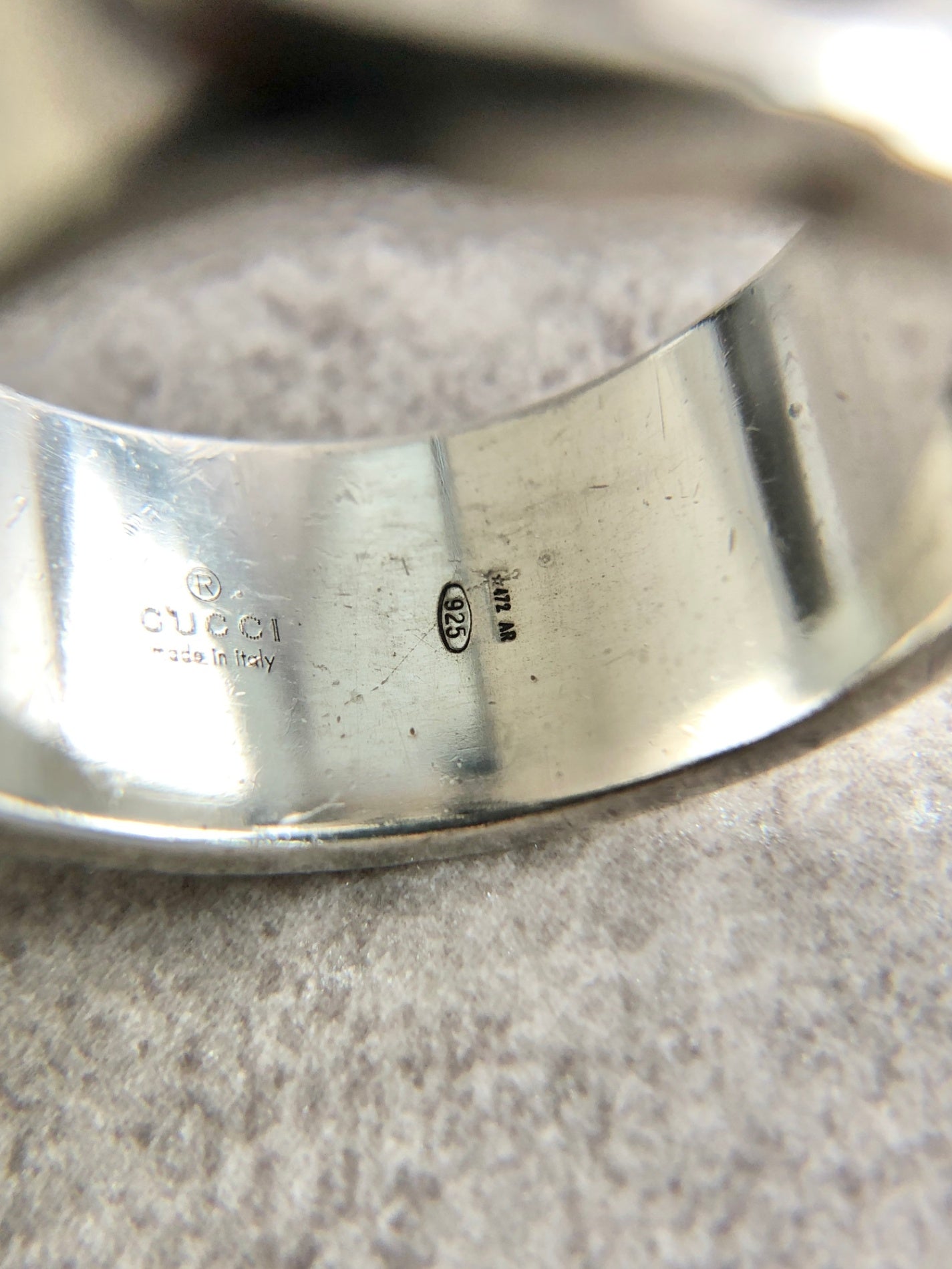 GUCCI Interlocking SILVER925 Ring Silver Vintage bcb788