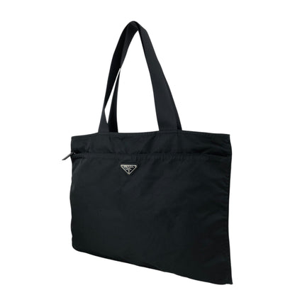 PRADA Tessuto Triangle Logo Totebag Black Vintage gc7j3j