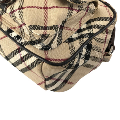 BURBERRY Check Front Buckle Shoulder bag Beige Vintage v45pfb