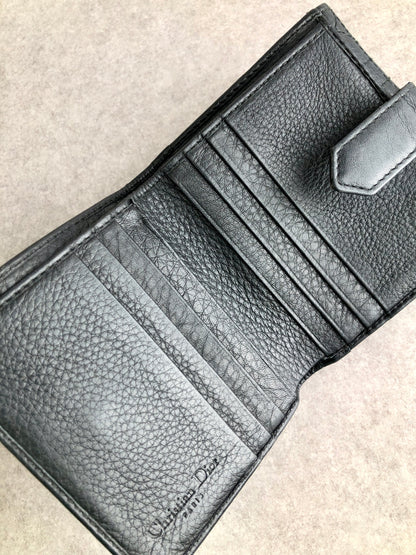 Christian Dior Cannage Trifold Wallet Black Vintage zc78ki