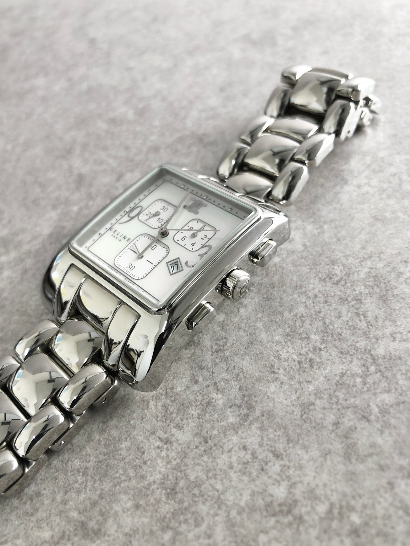 CELINE Logo Watch Silver Vintage hxzjjf