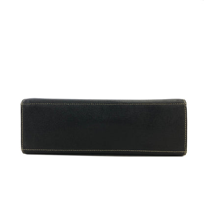 BURBERRY Logo Motif Leather Two-way Top Handle Handbag Shoulder bag Black Vintage mxbnib