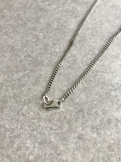 GUCCI Logo Necklace Silver Vintage 8t6b2r