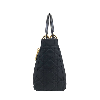 Christian Dior Lady Dior Cannage Logo Charm Two-way Handbag Shoulder bag Black Vintage wn3rsu