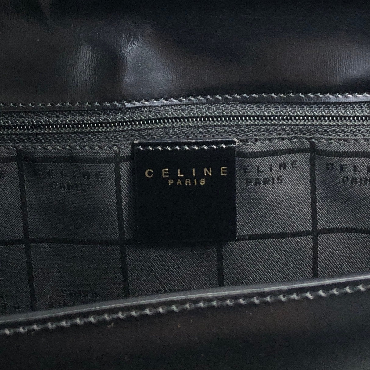 CELINE Gancini Toggle Clasp Handbag Black Vintage gpjwxc