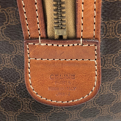 CELINE Macadam Blason Handbag Boston bag Brown Vintage xrgcpj