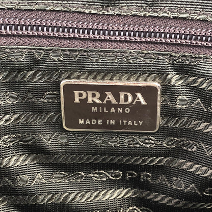 PRADA Tessuto Triangle Logo Padlock Shoulder bag Khaki Vintage kyp5pt