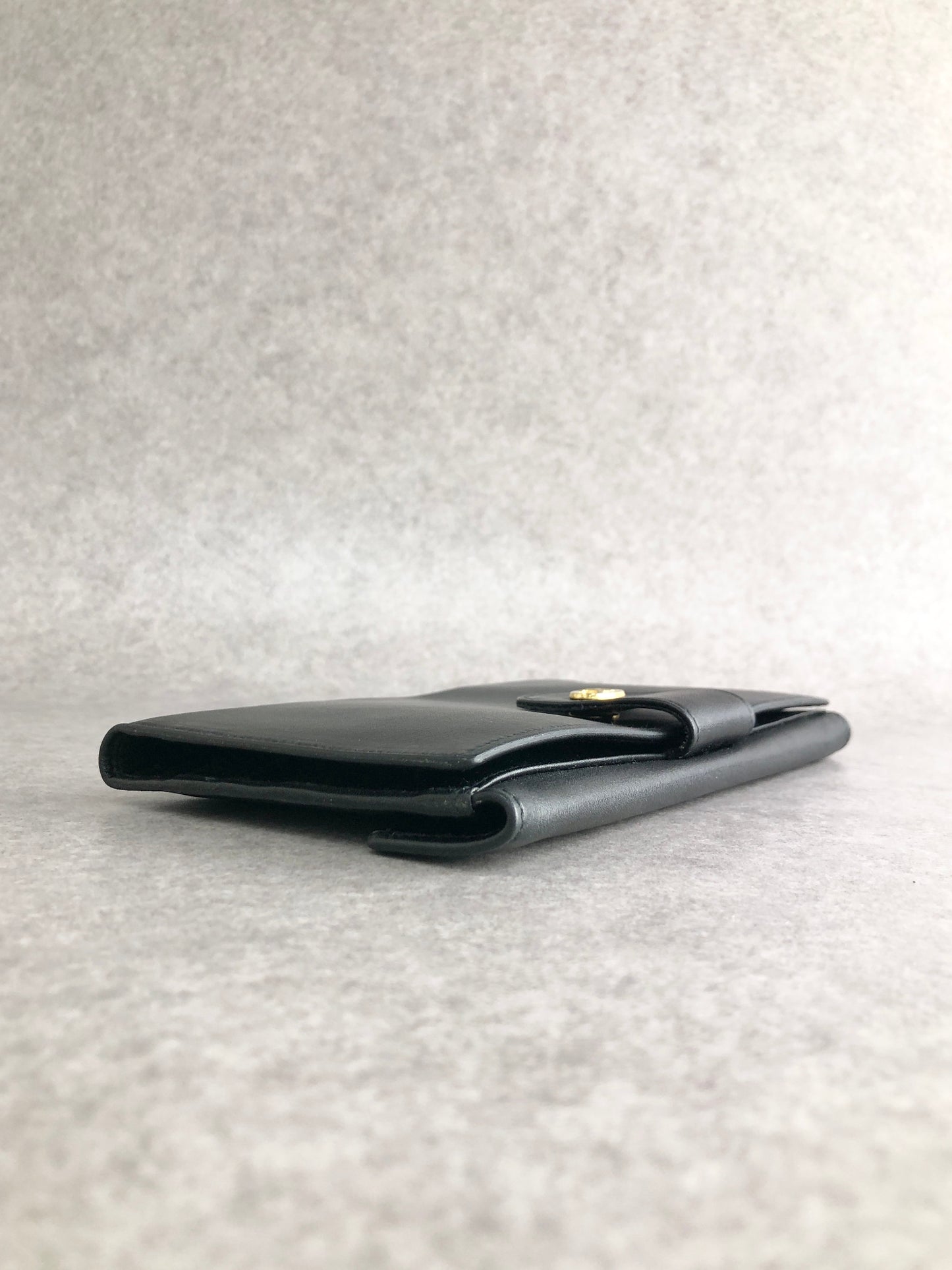 CELINE Blason Long Wallet Black Vintage 4g2ket