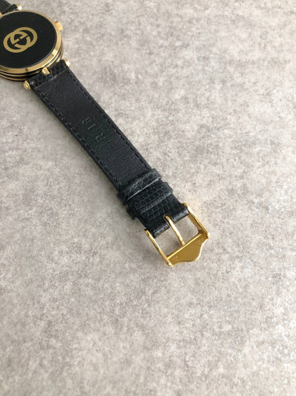 GUCCI Logo Quartz Watch Black Vintage b2b3v5
