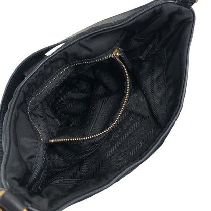 PRADA Tessuto Triangle Logo Turn Lock Shoulder bag Black Vintage 5mvw3a