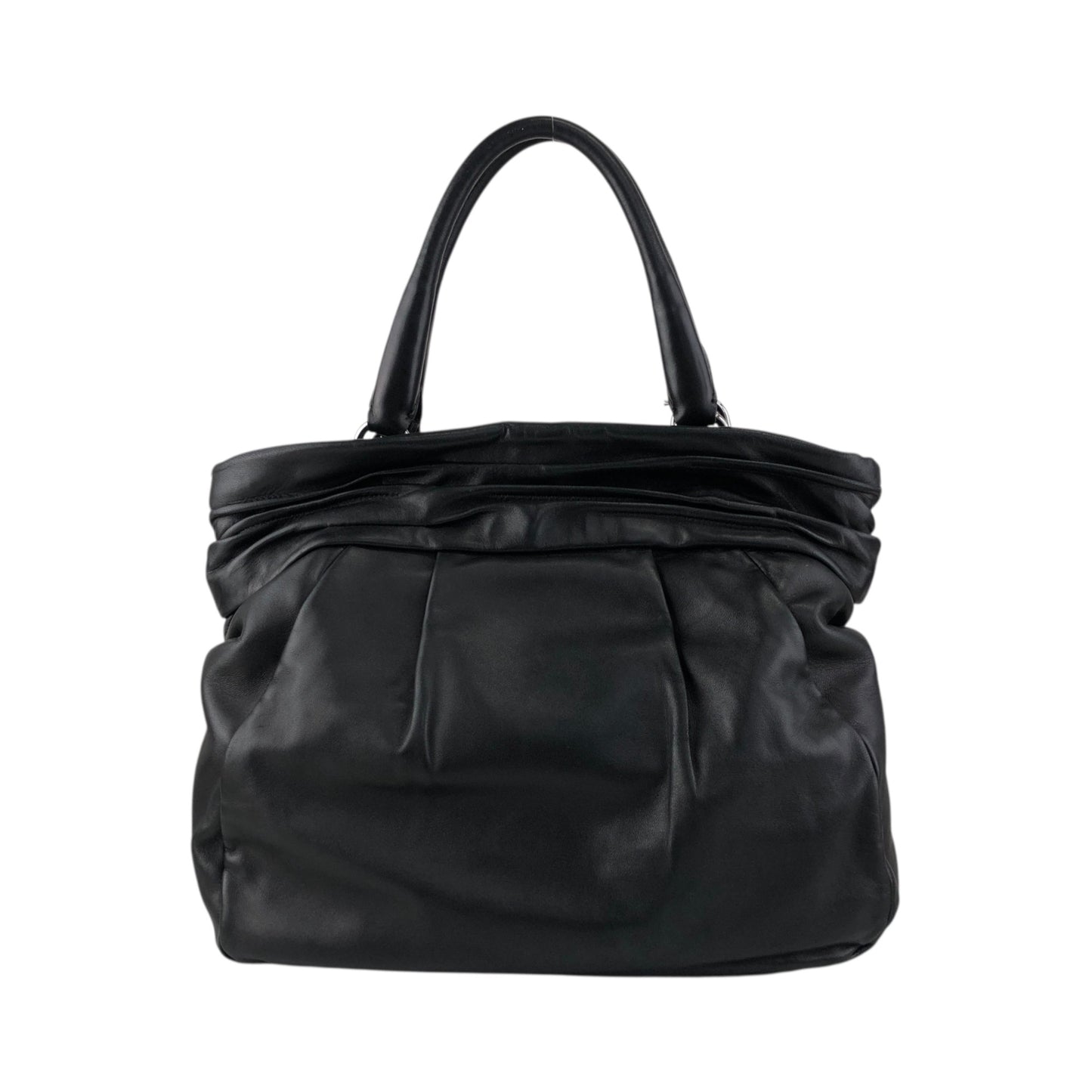 PRADA Logo Handbag Black Vintage bkzmzt