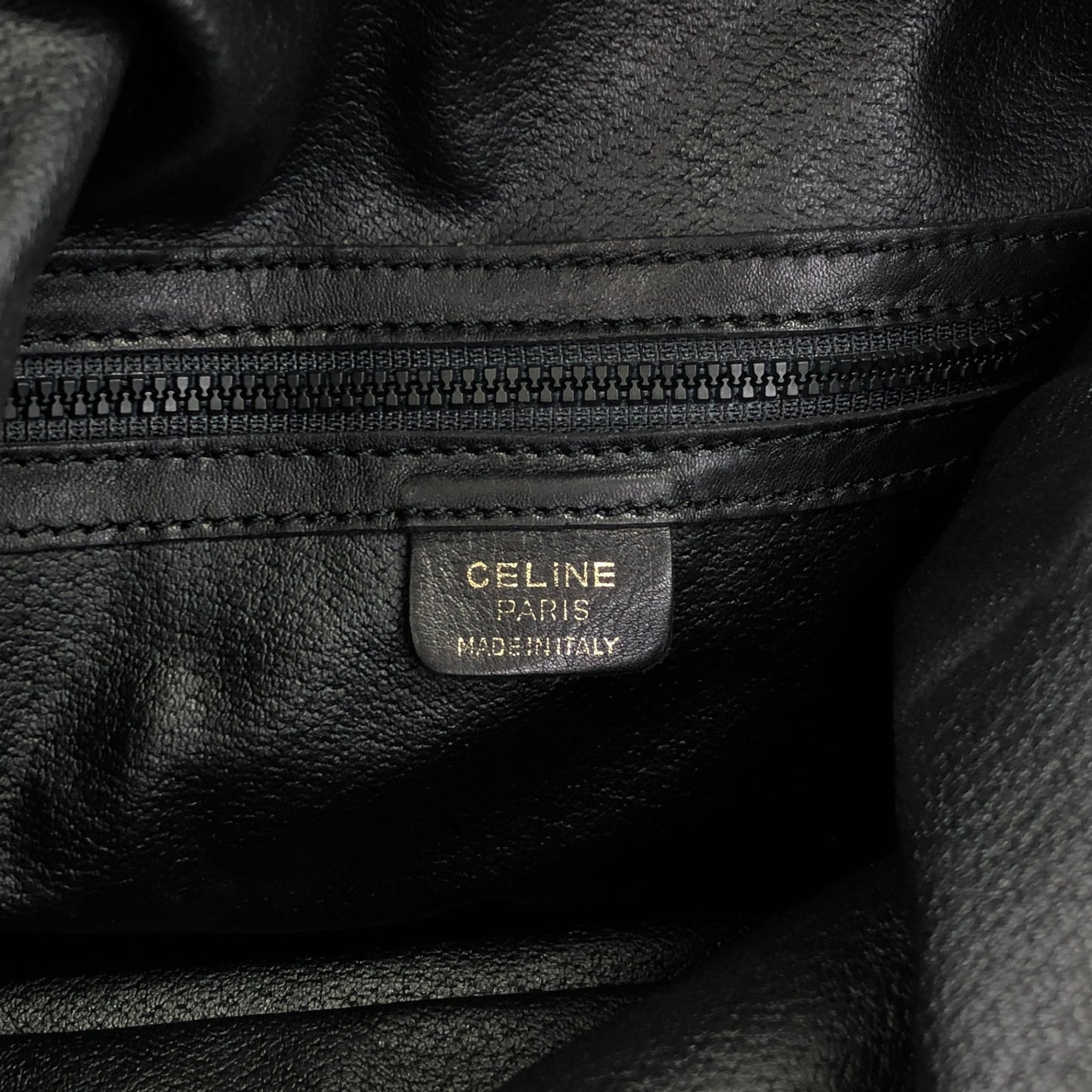 CELINE Gancini Shoulder bag Black Vintage etpu46