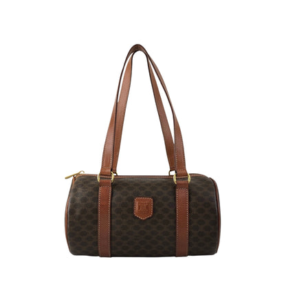 CELINE Macadam Blason Handbag Brown Vintage d4wvhf