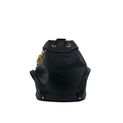Christian Dior Logo Charm Backpack Black Vintage i8y5w2