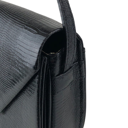 Yves Saint Laurent YSL Logo Shoulder bag Black Vintage 5hfhbh