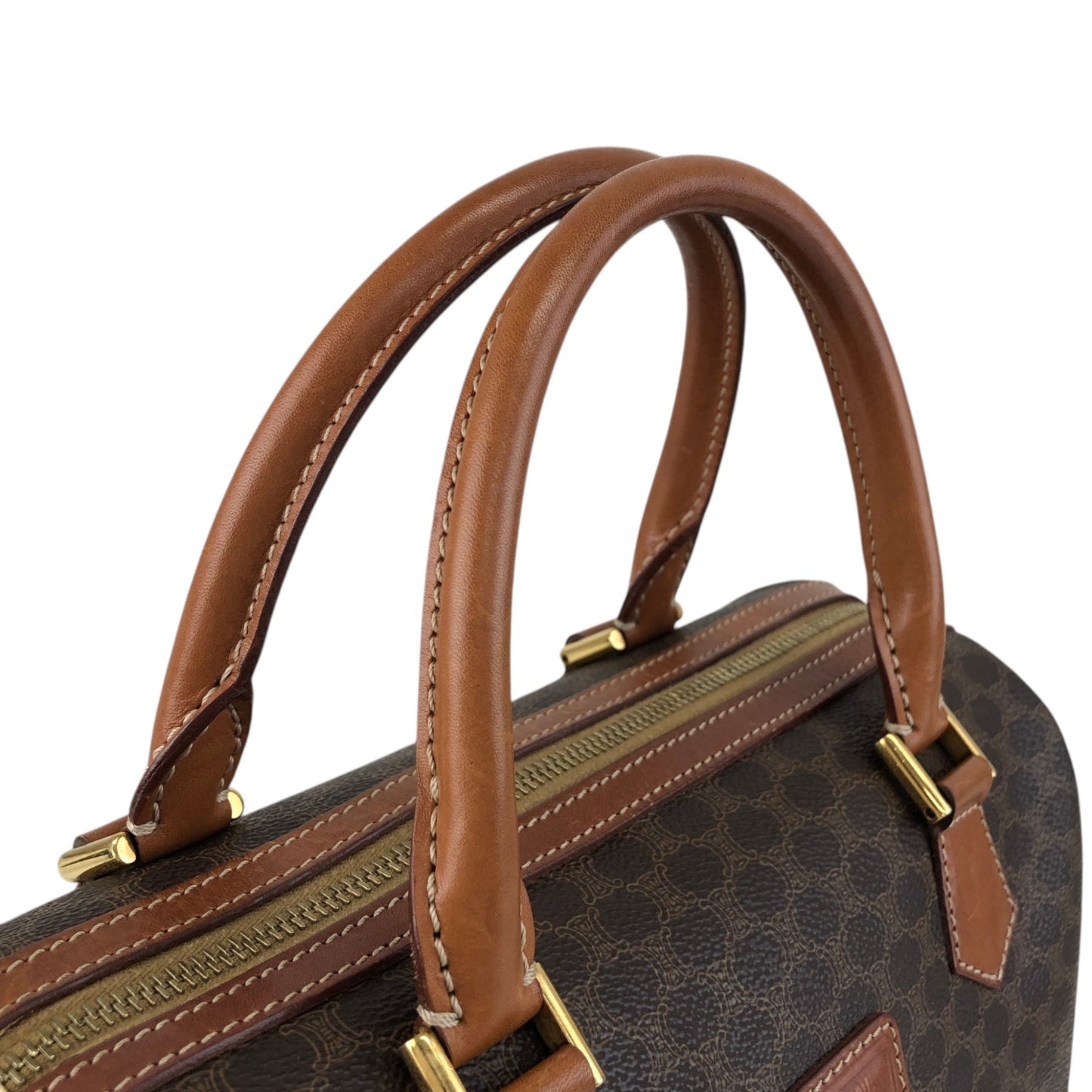 CELINE Macadam Triomphe Handbag Brown Vintage kavesa