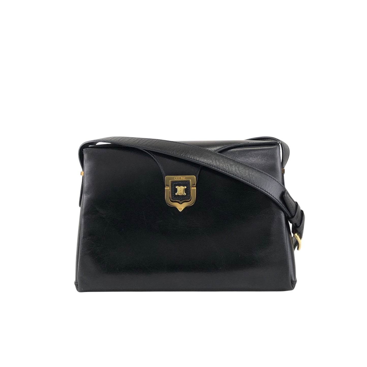 CELINE Blason Shoulder bag Black Vintage jvmcjz